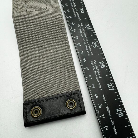 LOFT | Women's Small Extra Wide Leather Belt Bow Snaps Stretch 27"-32" Metallic - Picture 10 of 13